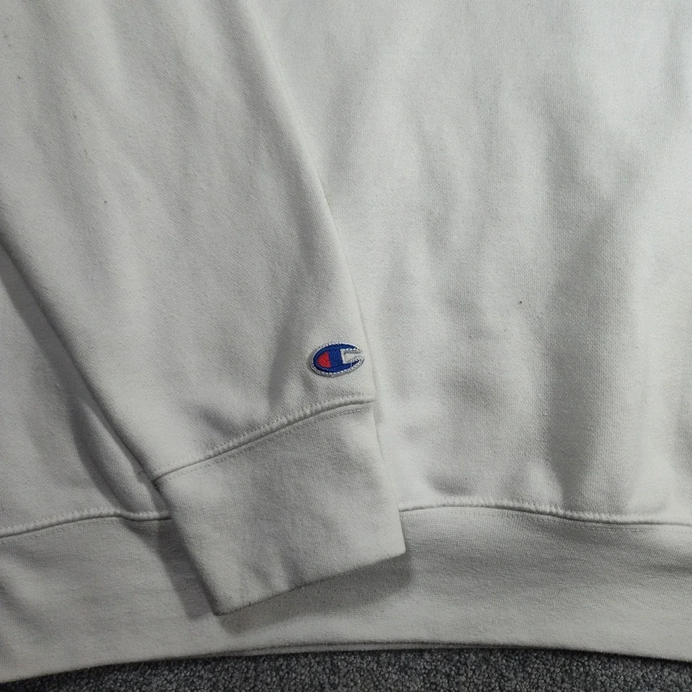 Champion Hoodie Mens XL Powerblend Pullover White Logo Good